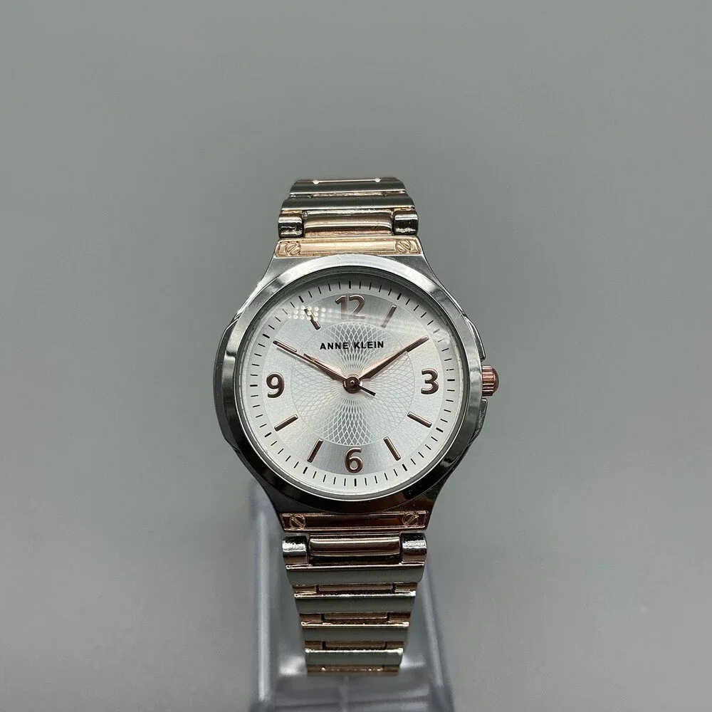 Anne Klein Womens Watch 30mm Silver Two Tone Stainless Bracelet New Battery 7